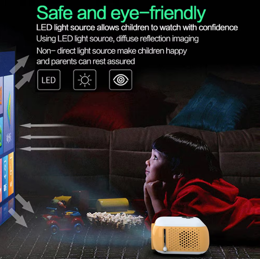 Mini proiector portabil, Zola®, rezolutie max. 1920x1080, LED, 13.5x9.7x5 cm, portocaliu-alb Mini proiector portabil, Zola®, rezolutie max. 1920x1080, LED, 13.5x9.7x5 cm, portocaliu-alb